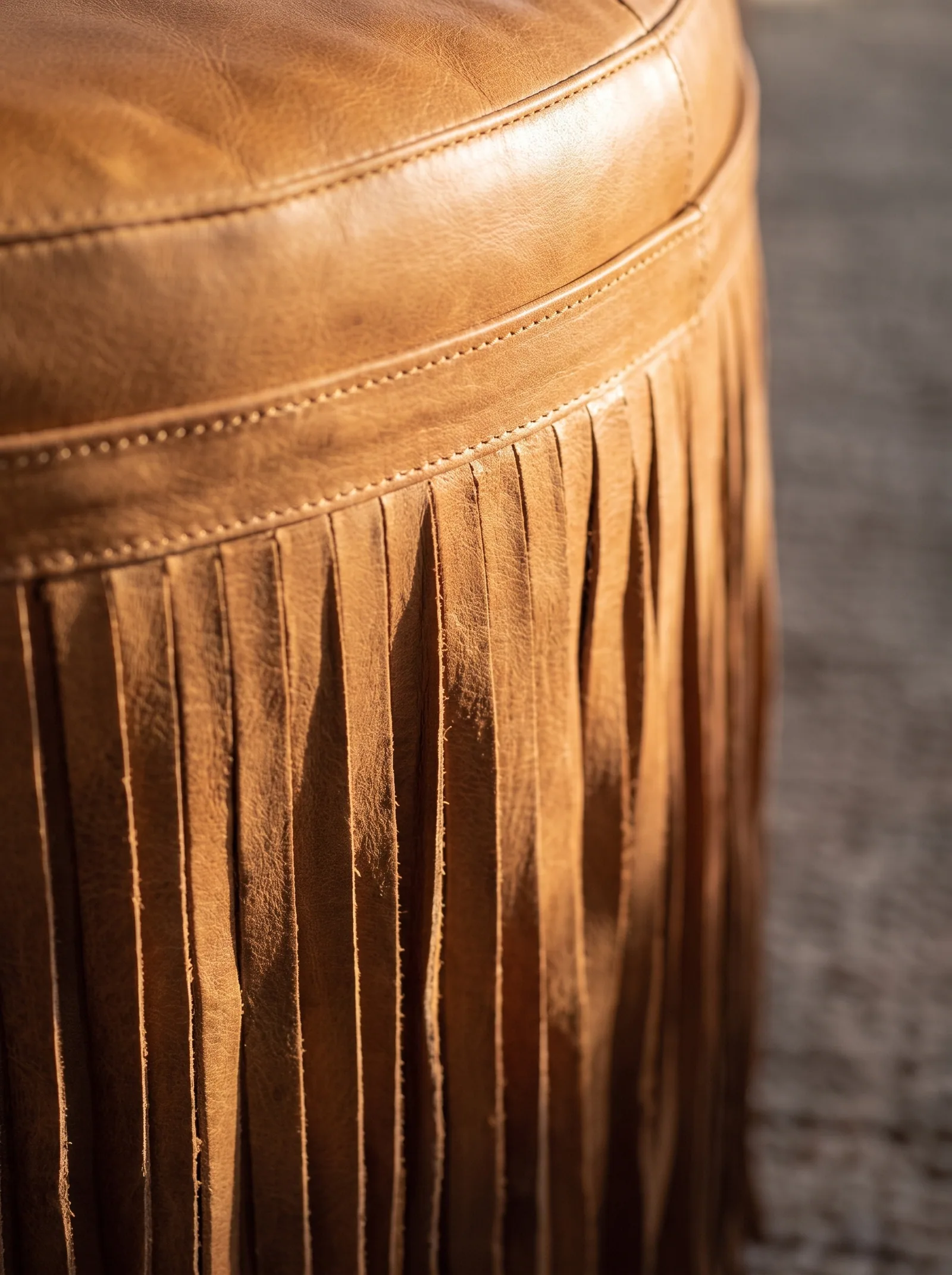 Fringe detail on the Laredo Fringe Ottoman
