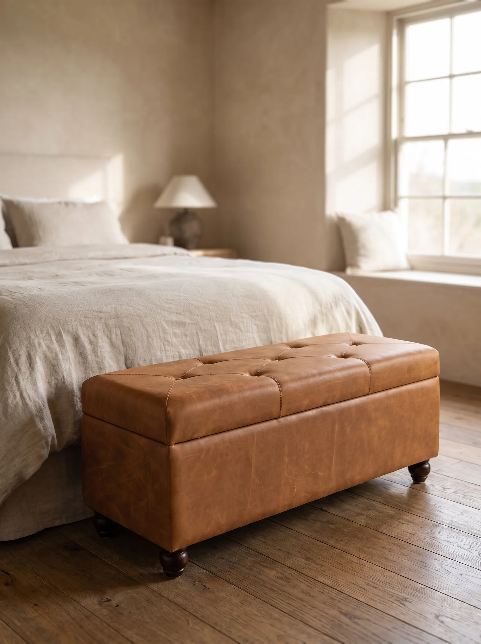 Alamo Storage Trunk in Honey full grain aniline leather